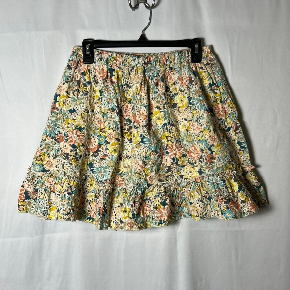 Nina‎ Moon Floral Cottagecore Ruffle Mini Skirt (XL)